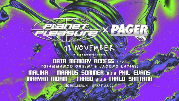 Planet Pleasure x Pager Records event flyer