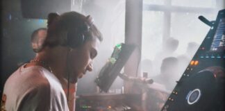 David Triana DJing behind the decks
